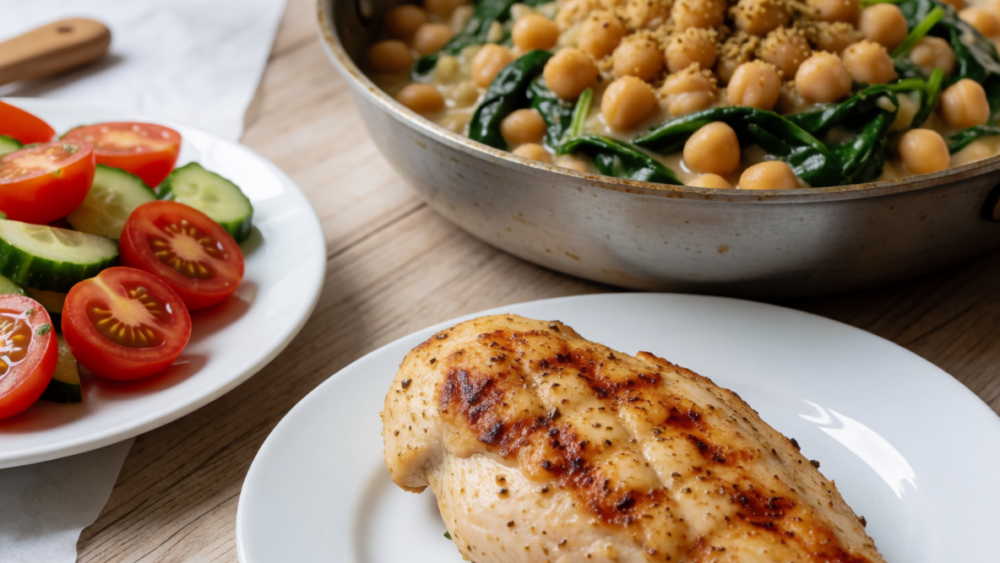 Menús diarios con platos que combinan proteína y fibra